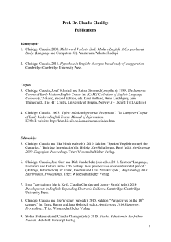 Prof. Dr. Claudia Claridge Publications - uni