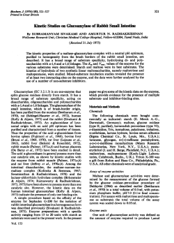 Kinetic Studies on Glucoamylase of Rabbit Small Itestine