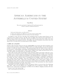 African Americans in the Antebellum United States