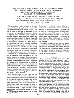 the vitamin c requirement of man.1 estimated after prolonged