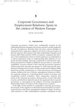 Corporate Governance and Employment Relations: Spain in the