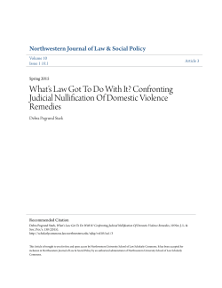 Confronting Judicial Nullification Of Domestic Violence Remedies