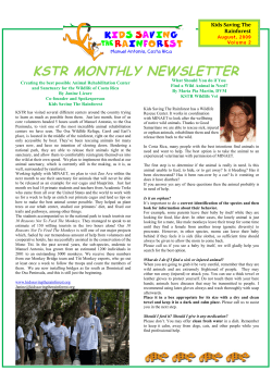 kstr monthly newsletter - Kids Saving the Rainforest