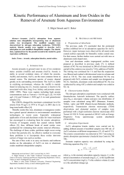 Kinetic Performance of Aluminum and Iron Oxides in the Removal of