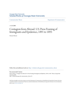 US Press Framing of Immigrants and Epidemics, 1891 to 1893