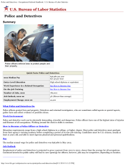 Police and Detectives : Occupational Outlook Handbook : U.S.