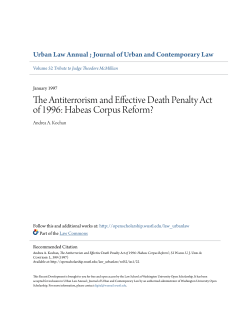 The Antiterrorism and Effective Death Penalty Act of 1996: Habeas