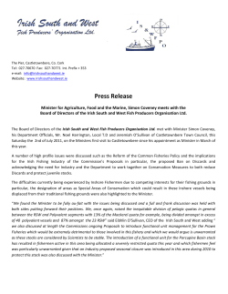 Press Release - Irish South and West Fish Producers Organisation