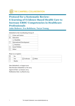Protocol for a Systematic Review: E-learning of Evidence