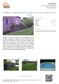 Sanilhac. Ardechoise stone house of 110 m2 with 1.3 ha of land.