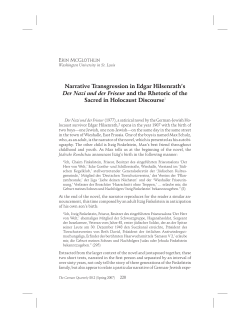 Narrative Transgression in Edgar Hilsenrath`s Der Nazi und der