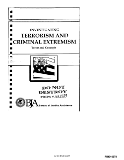 investigating &bull; terrorism and criminal extremism