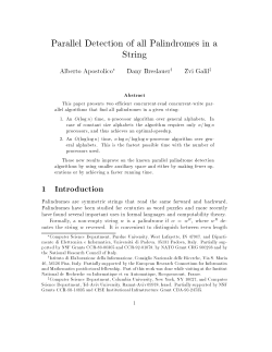 Parallel Detection of all Palindromes in a String