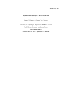 October 10, 2007 Negative Campaigning in a Multiparty System