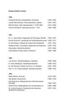 Liste der B&uuml;rgermedaillentr&auml;ger der Stadt N&uuml;rnberg