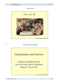 1. Food and Art 2. Carbohydrates and Nutrition