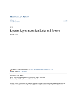Riparian Rights in Artificial Lakes and Streams