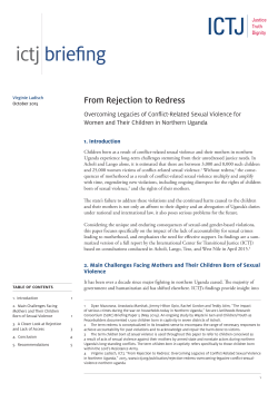 From Rejection to Redress - The International Center for Transitional