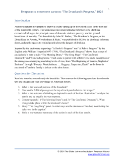 Temperance movement cartoon: “The Drunkard`s Progress,” 1826