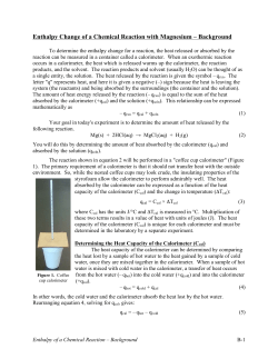 Enthalpy of a Chemical Reaction