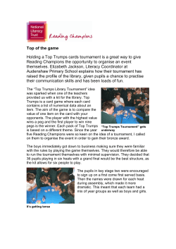 Top of the game Holding a Top Trumps cards tournament is a great