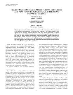 revisiting burns and stalker: formal structure and new venture