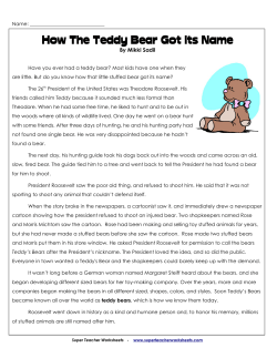 How The Teddy Bear Got Its Name