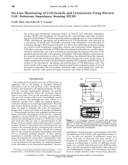On-Line Monitoring of Cell Growth and Cytotoxicity Using Electric