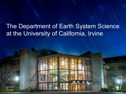 The Department of Earth System Science at the University of