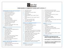K-5 Supply List - Four Seasons A+ Elementary