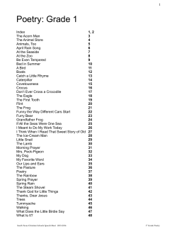 Poetry: Grade 1 - Annapolis Christian Academy