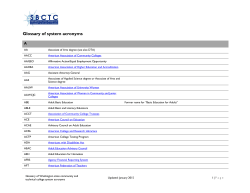 Glossary of system acronyms