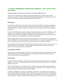 A Church Mobilisation Model from Zimbabwe: The work of ZOE,