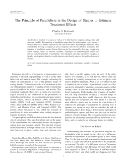 The Principle of Parallelism in the Design of Studies to
