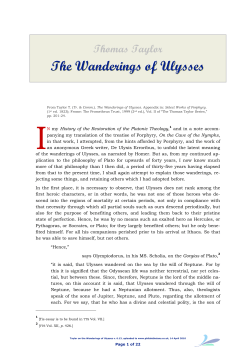 The Wanderings of Ulysses