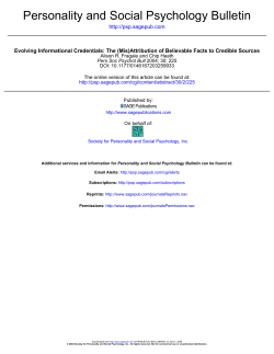 Personality and Social Psychology Bulletin