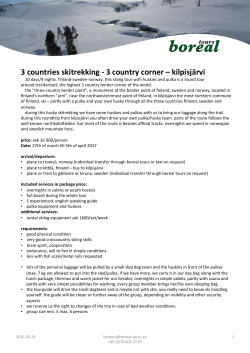 3 countries skitrekking -‐ 3 country corner &ndash; kilpisj&auml;rvi