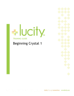 Beginning Crystal 1 - Lucity Help Portal