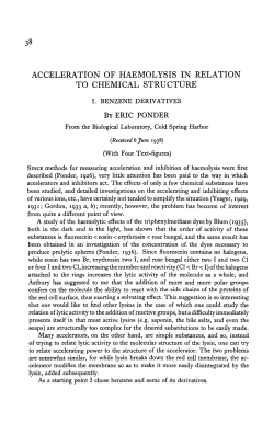 acceleration of haemolysis in relation to chemical structure