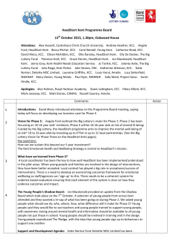 HeadStart Programme Board Minutes 13th October 2015