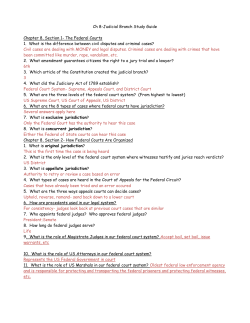 Chpt 8 Judicial Branch Study Guide