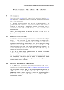 Practical realization of the definition of the unit of time
