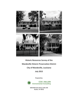 Historic Resources Survey of the Mandeville Historic