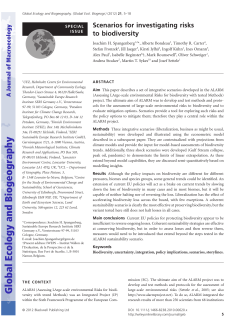 Scenarios for investigating risks to biodiversity
