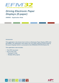Driving Electronic Paper Displays (E-paper)
