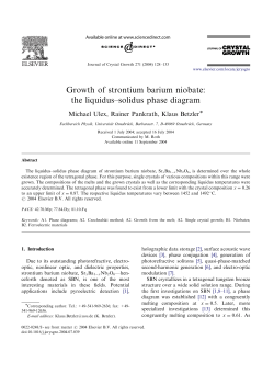 Growth of strontium barium niobate: the liquidus–solidus