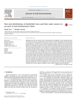 Fine root distributions of shelterbelt trees and their water sources in