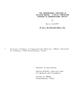"THE INTERPERSONAL STRUCTURE OF DECISION MAKING: A