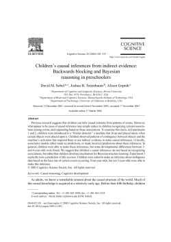 Children`s causal inferences from indirect evidence