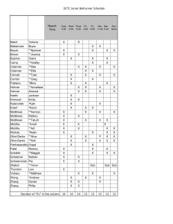 DCTC Junior Ballrunner Schedule X X X X X X Number of "X`s" in